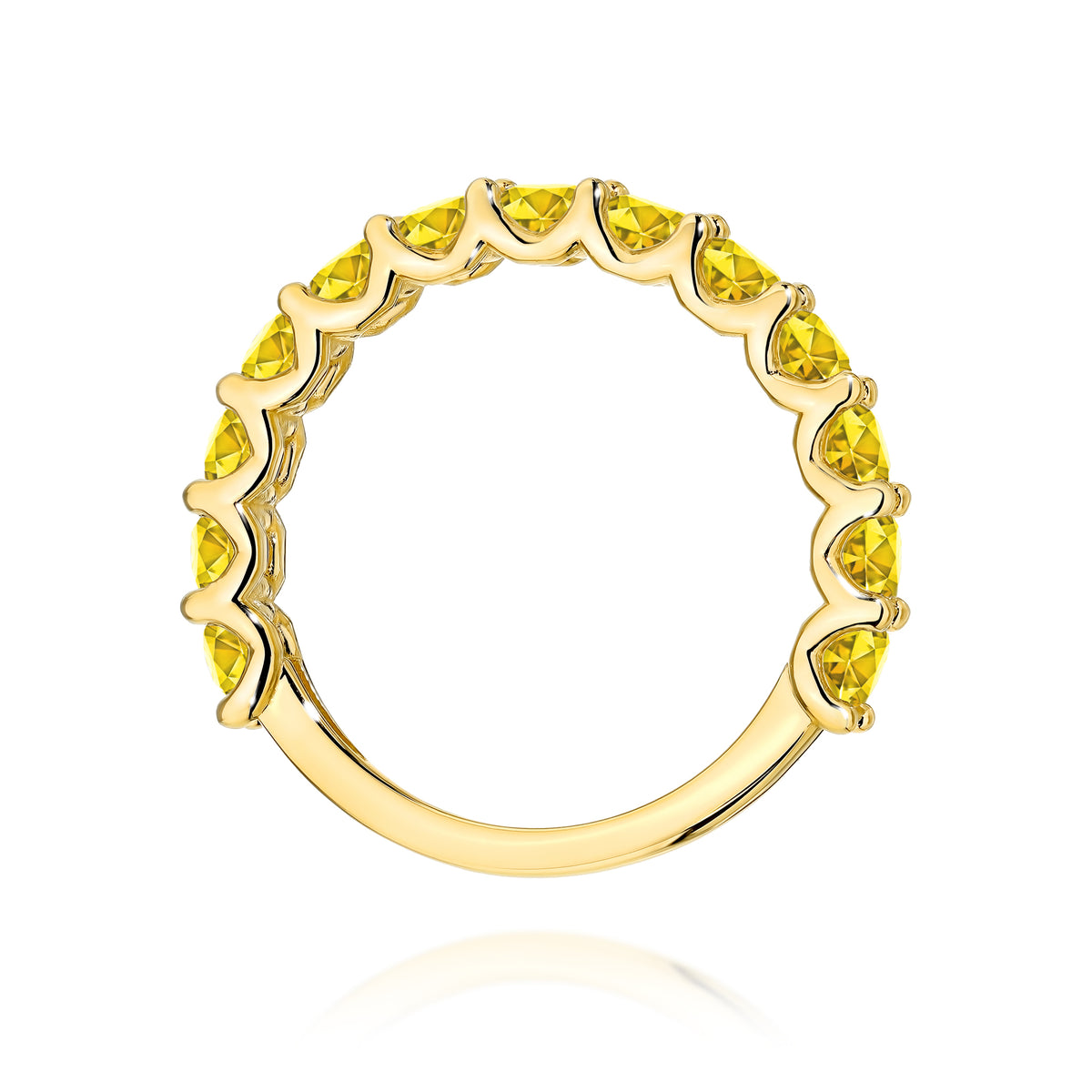 Inel Aur 9K cu Diamante Galbene de Laborator 1.30 ct