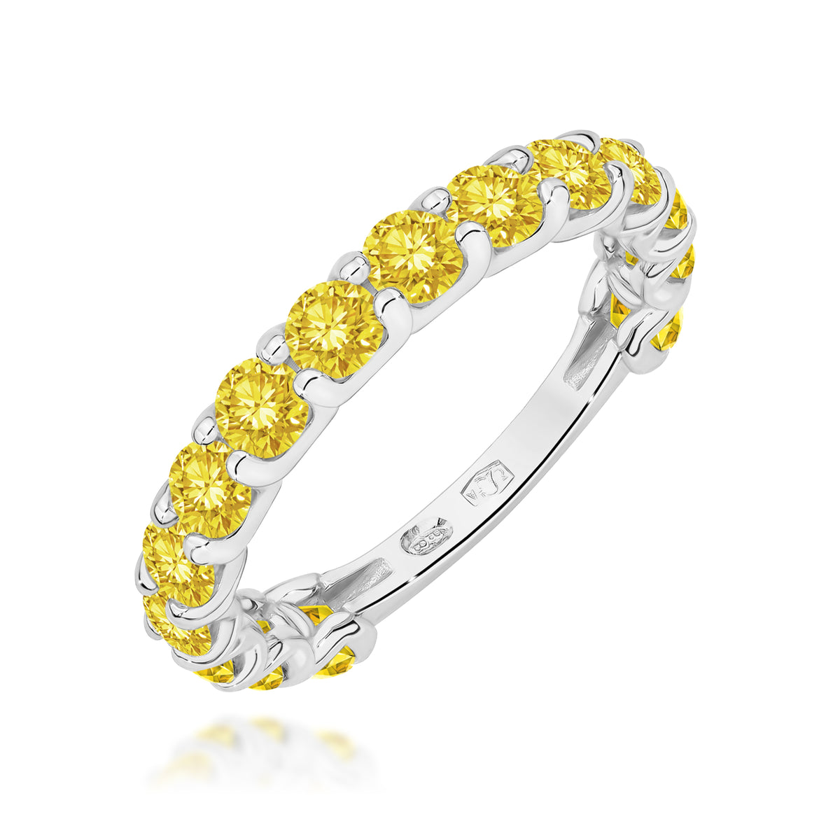 Inel Aur 14K cu Diamante Galbene de Laborator 1.50 ct
