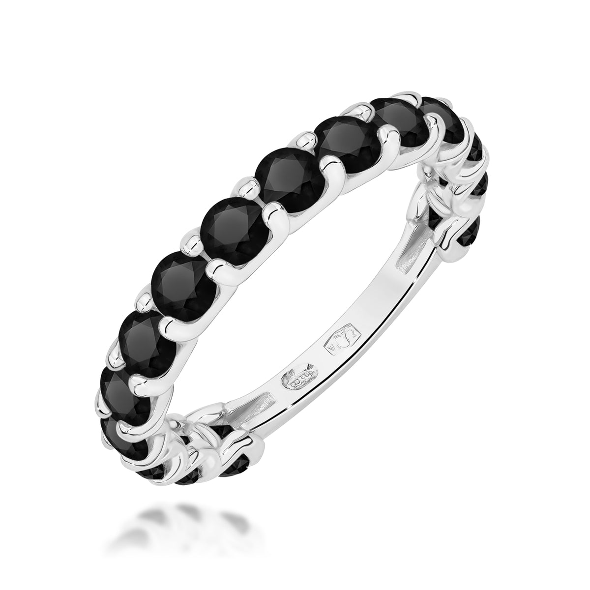 Inel Aur 9K cu Diamante Naturale Negre 1.80 ct