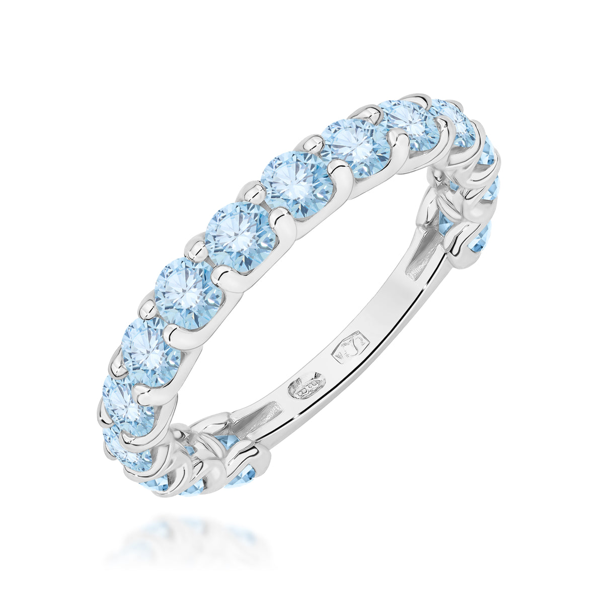 Inel Aur 9K cu Diamante Albastre de Laborator 1.50 ct