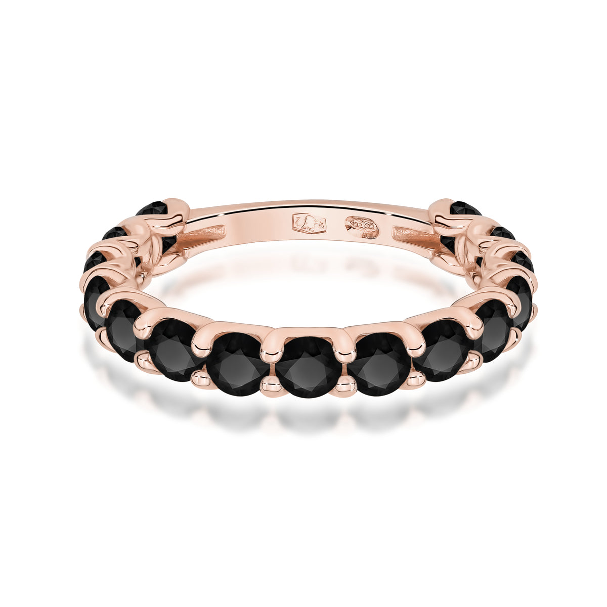 Inel Aur 14K cu Diamante Naturale Negre 1.80 ct