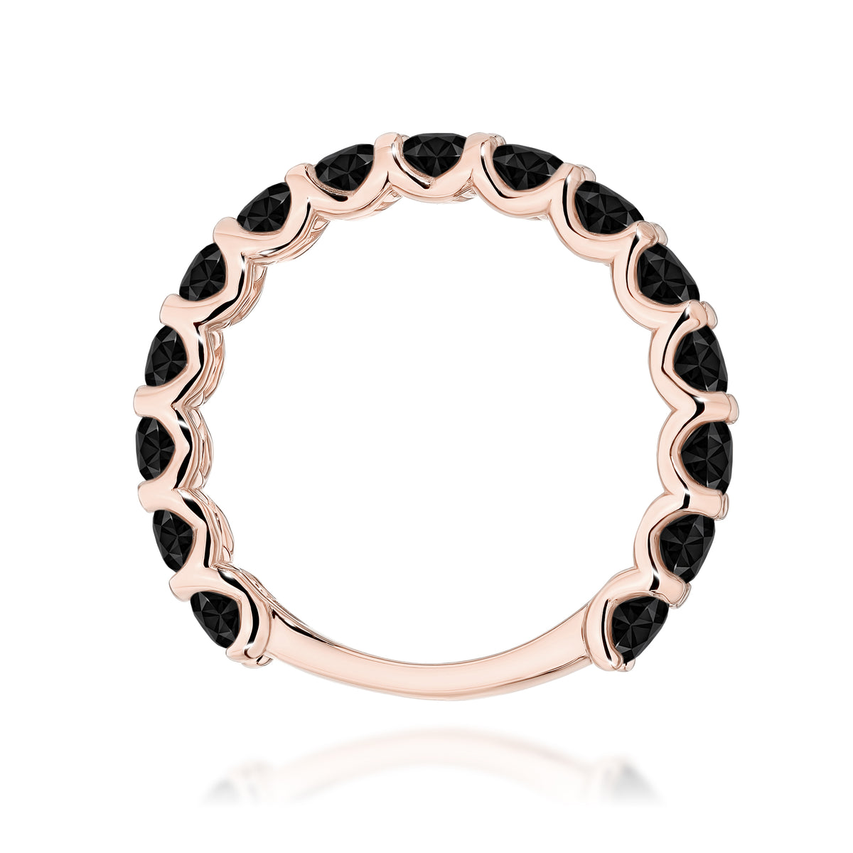 Inel Aur 14K cu Diamante Naturale Negre 1.80 ct