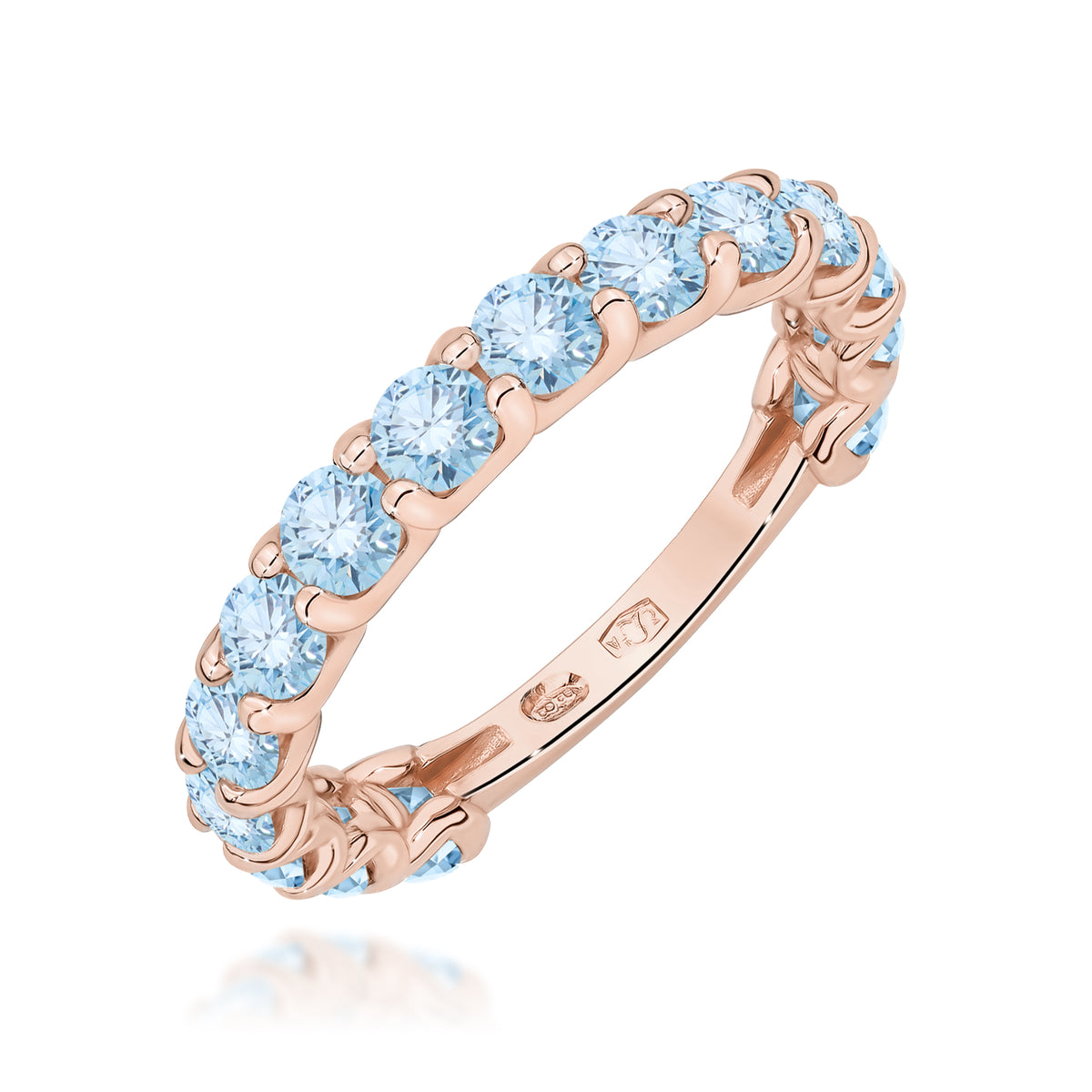 Inel Aur 14K cu Diamante Albastre de Laborator 1.50 ct