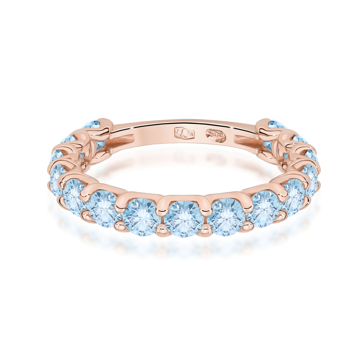 Inel Aur 14K cu Diamante Albastre de Laborator 1.50 ct