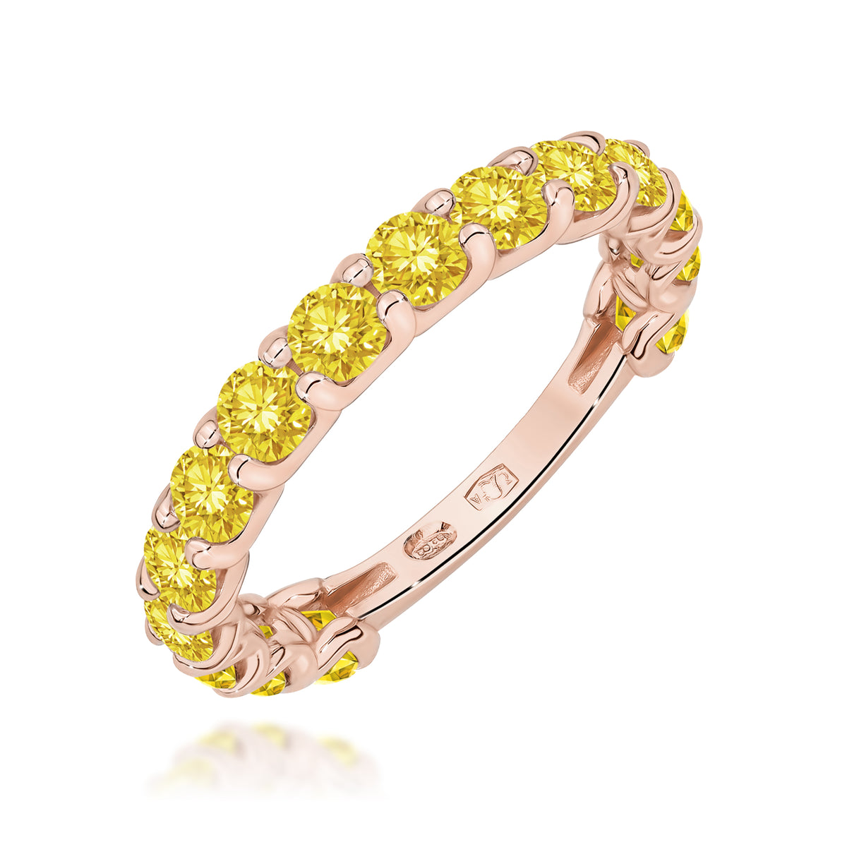 Inel Aur 14K cu Diamante Galbene de Laborator 1.50 ct