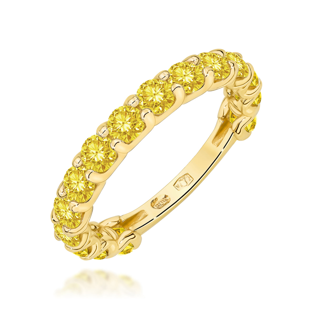 Inel Aur 14K cu Diamante Galbene de Laborator 1.50 ct