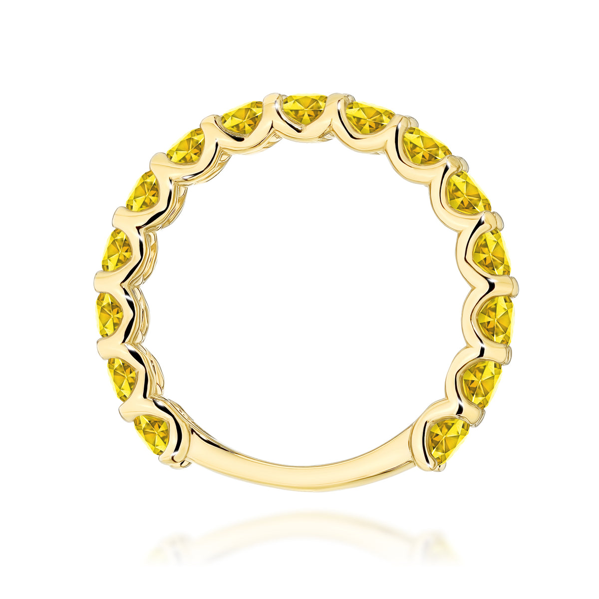 Inel Aur 14K cu Diamante Galbene de Laborator 1.50 ct
