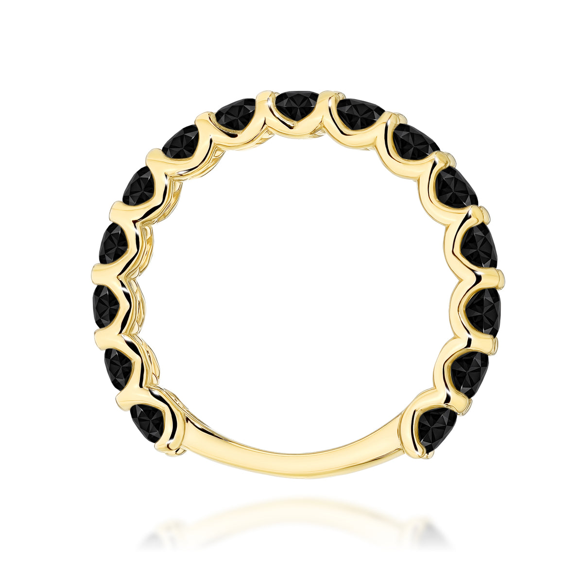Inel Aur 9K cu Diamante Naturale Negre 1.80 ct