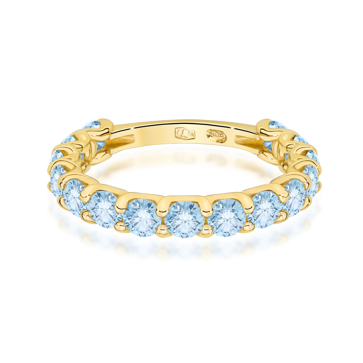 Inel Aur 9K cu Diamante Albastre de Laborator 1.50 ct