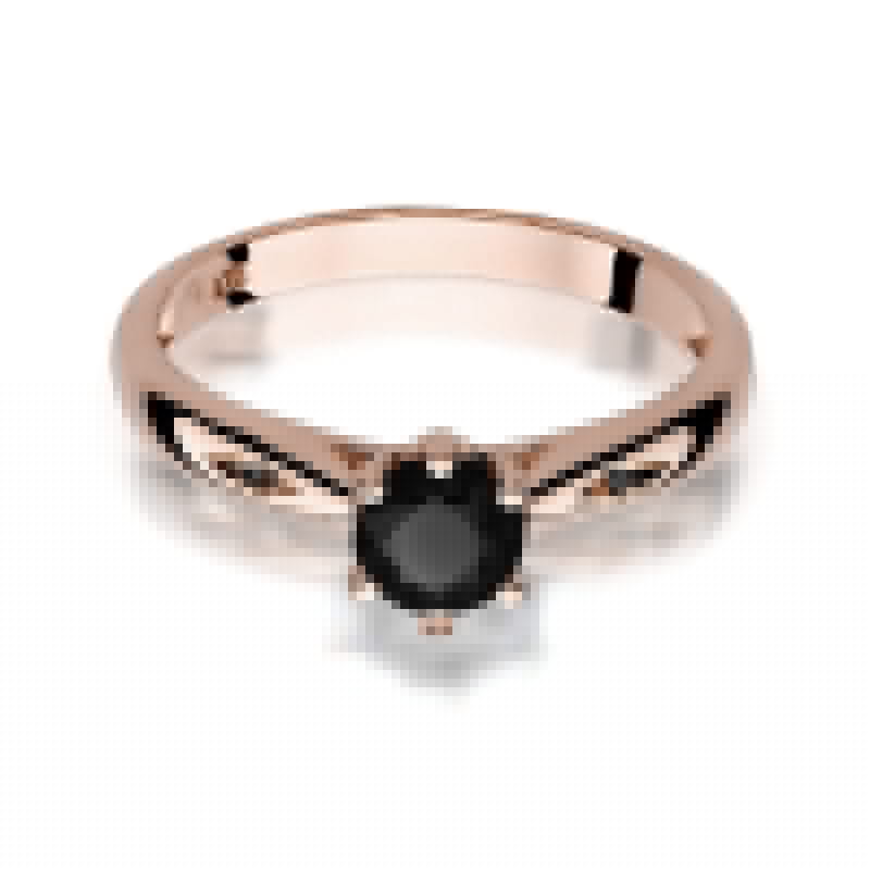 Inel Aur 14K W074 Diamant Negru 0.50ct