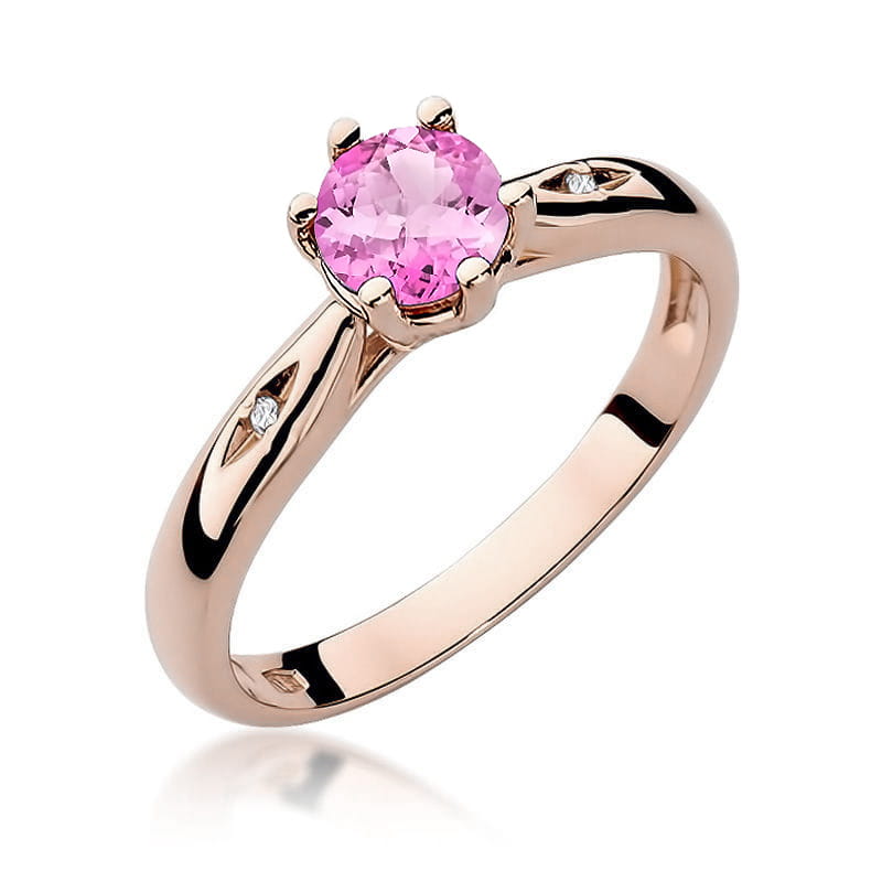 Inel Aur 14K W074 Topaz Roz 0.60ct