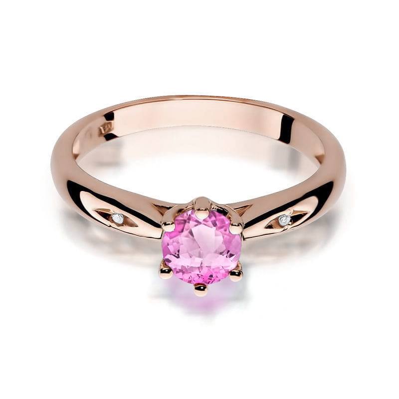 Inel Aur 14K W074 Topaz Roz 0.60ct