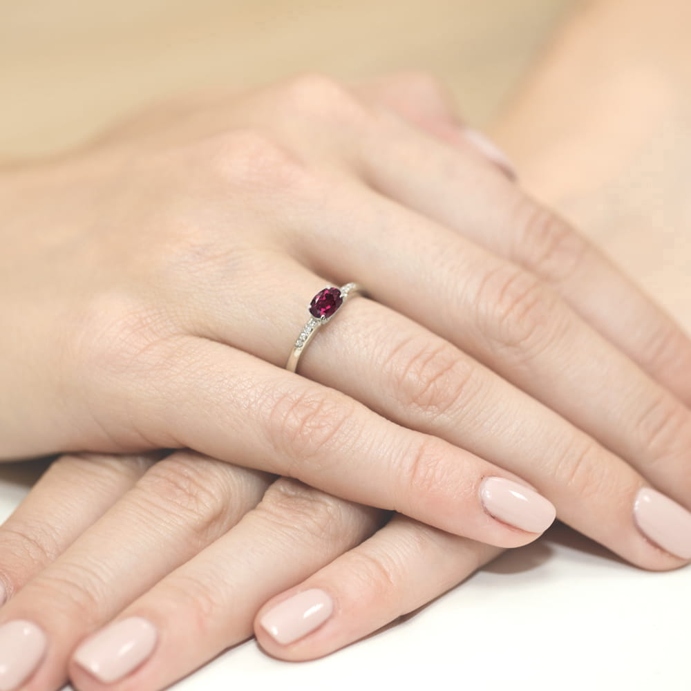 Inel Aur 14K W077 Rodolit 0.50ct