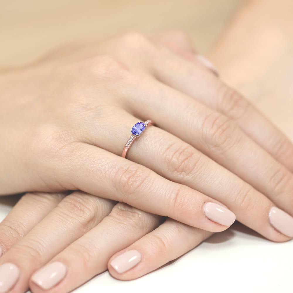 Inel Aur 14K cu Tanzanite 0.40 ct