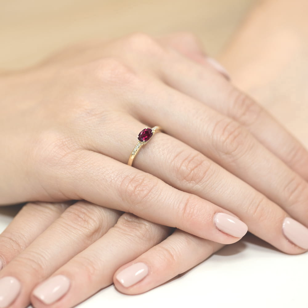 Inel Aur 14K W077 Rodolit 0.50ct