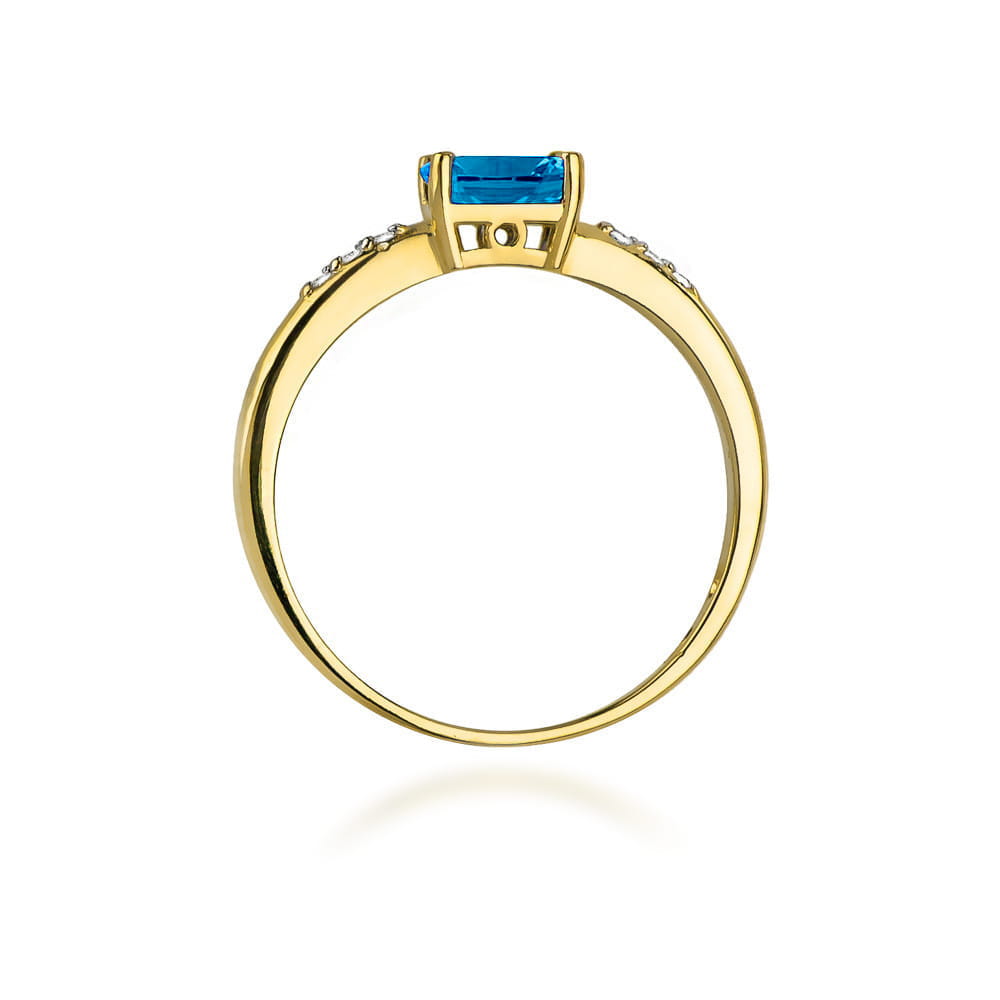 Inel Aur 14K W077 Topaz London Blue 0.50ct