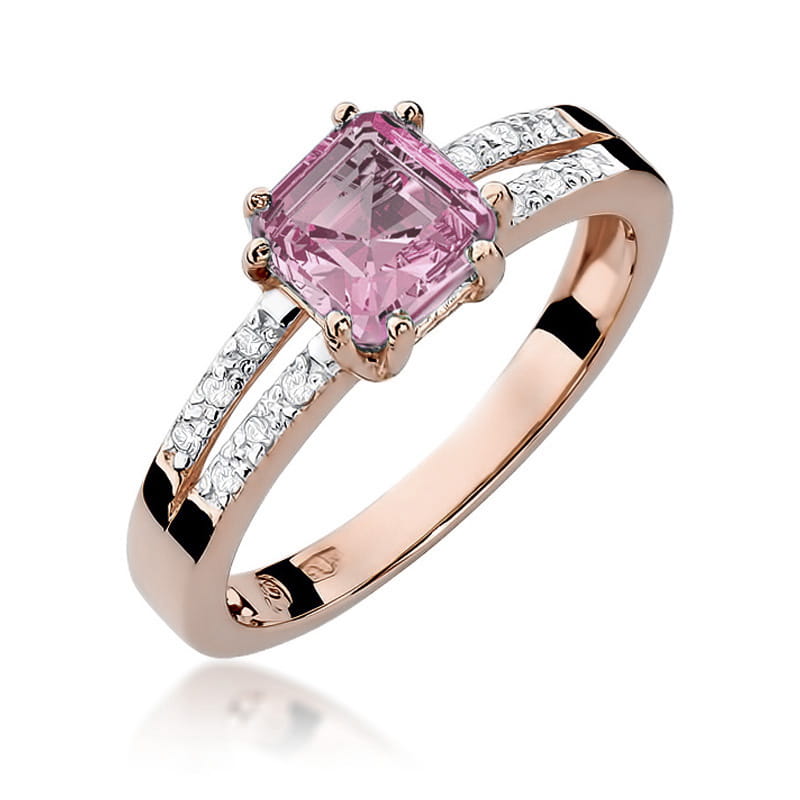Inel Aur 14K W079 Topaz Roz 1.10ct