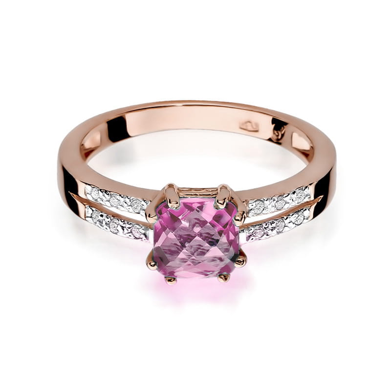Inel Aur 14K W079 Topaz Roz 1.10ct