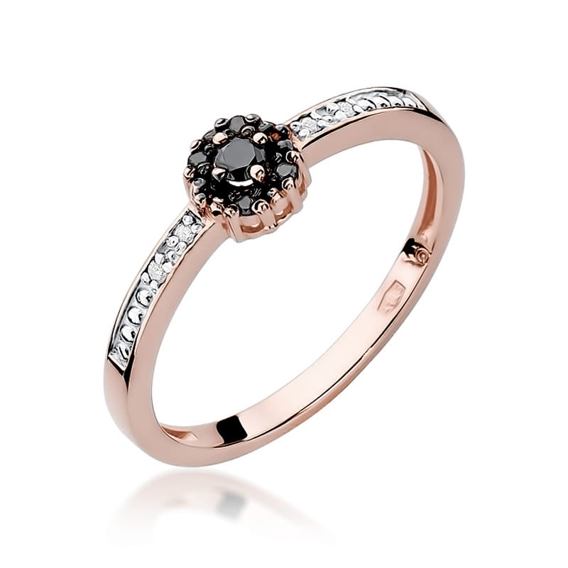 Inel Aur 14k cu Diamant Negru 0.06 ct