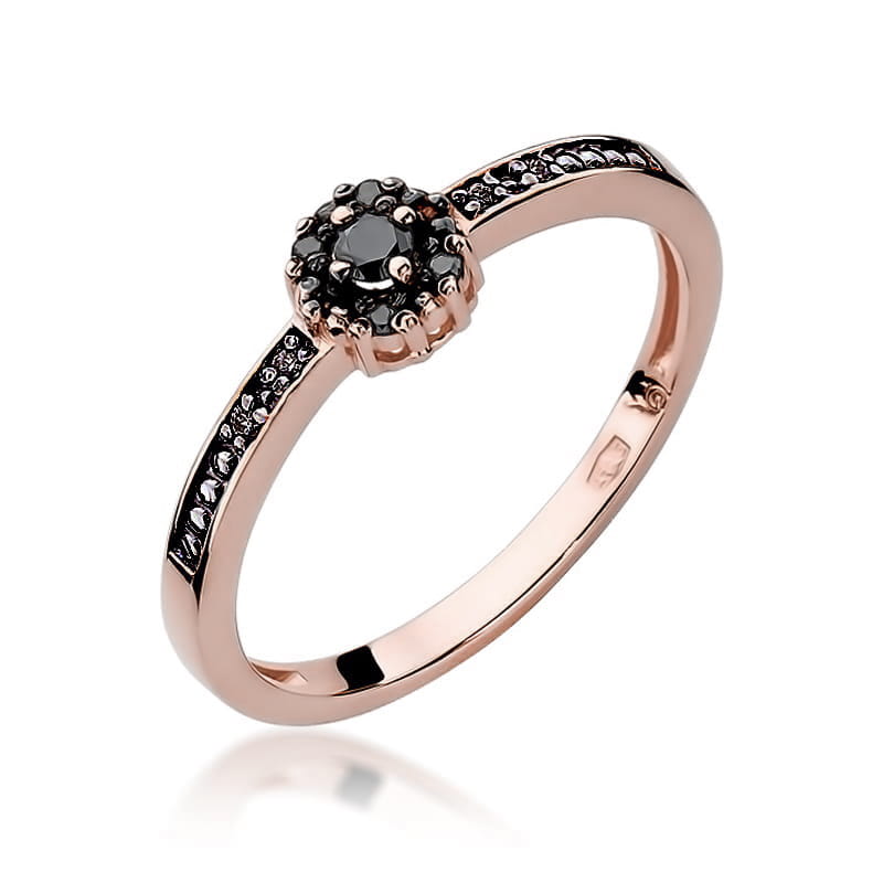 Inel Aur 14k cu Diamante Negre 0.09 ct