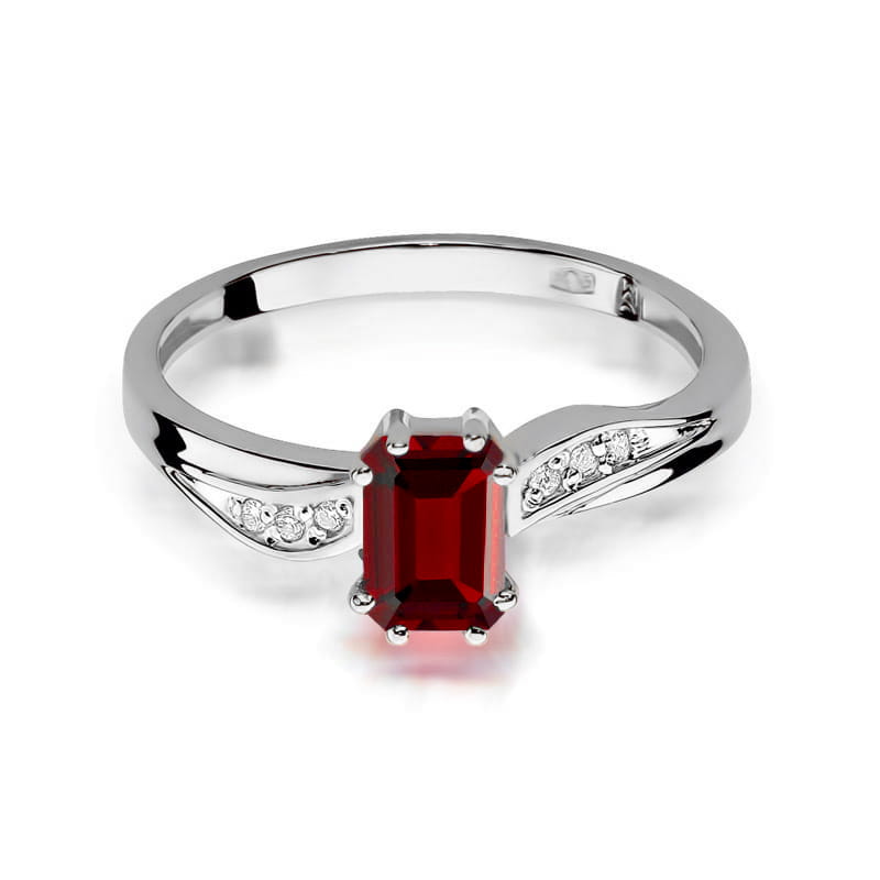 Inel Aur 14k cu Rubin 0.80 ct si Diamante Naturale 0.03 ct