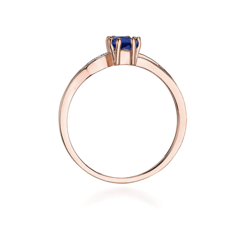 Inel Aur 14k cu Safir 0.60 ct si Diamante Naturale 0.03 ct