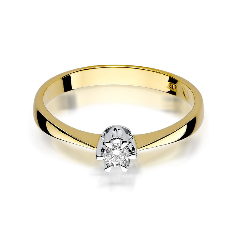 Inel Aur 14K cu Diamant Natural 0.15 ct
