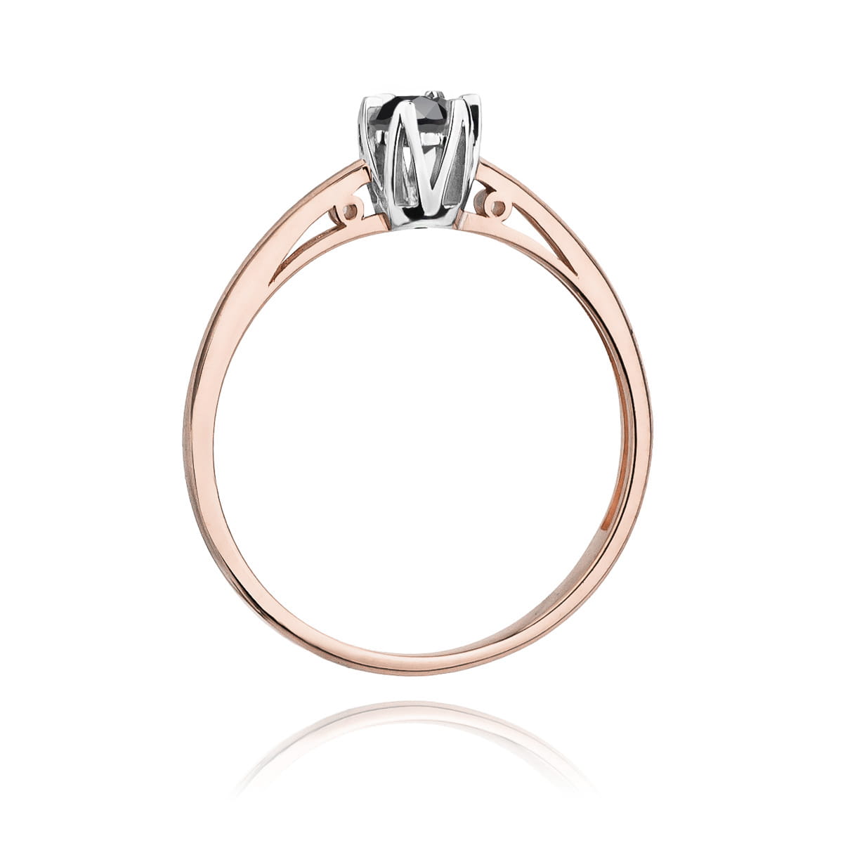 Inel Aur 14K W133 Diamant Negru 0.20ct