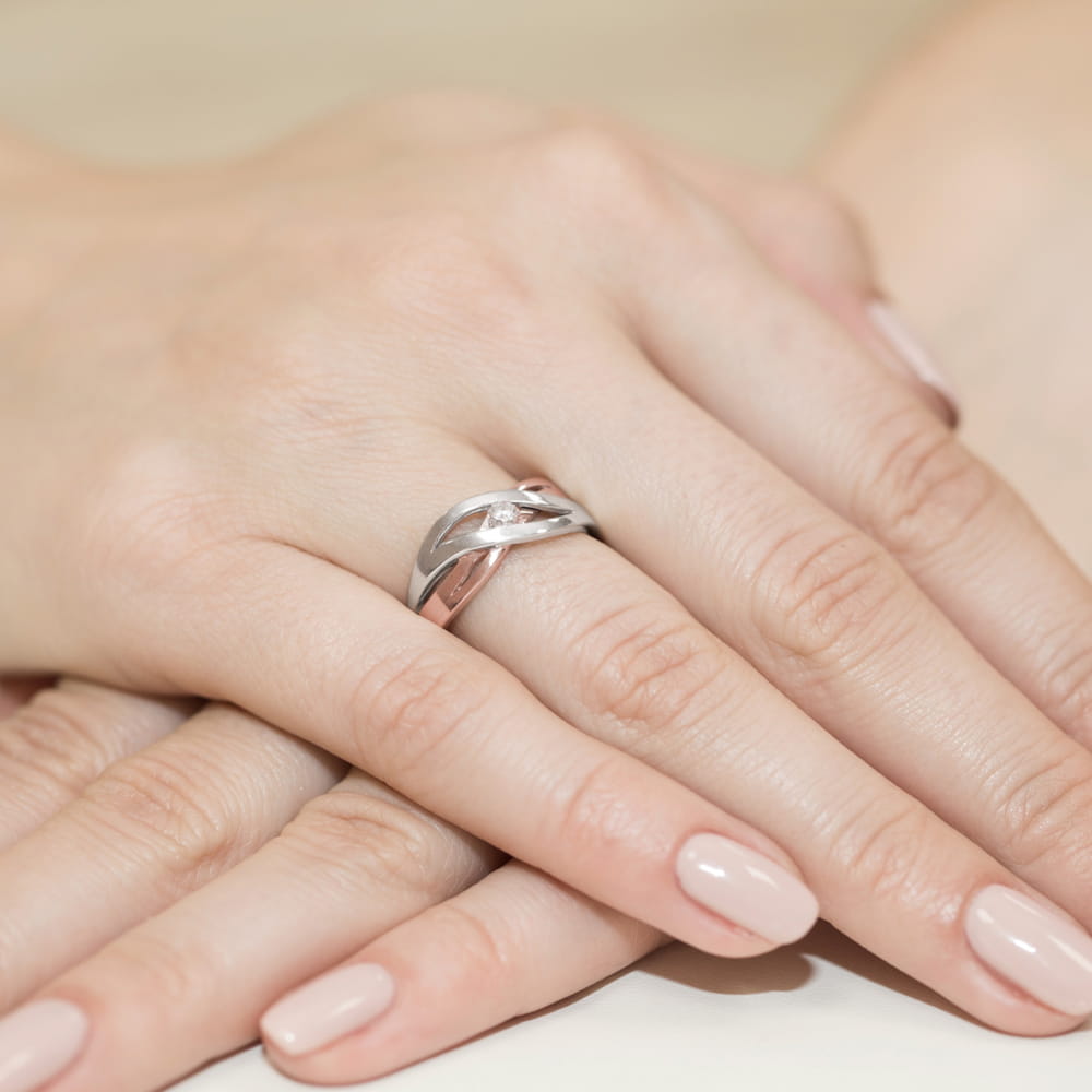 Inel Aur 14K W156 Diamant 0.04ct