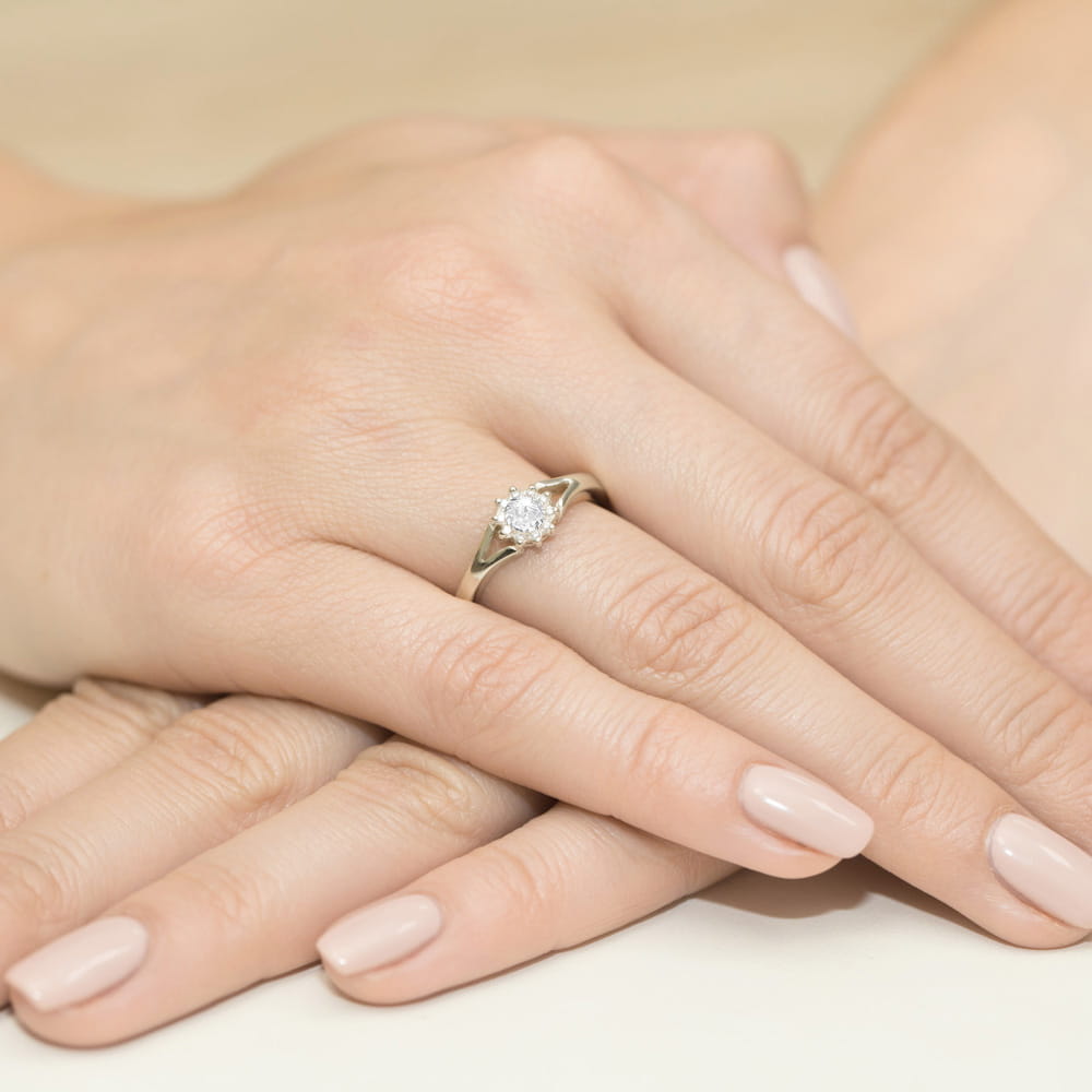 Inel Aur 14K W185 Diamant 0.10ct