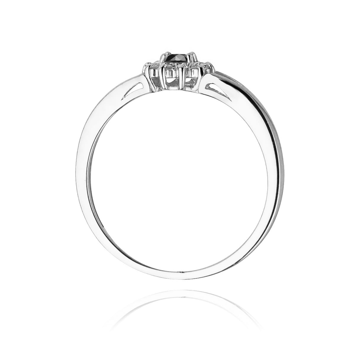 Inel Aur 14K W185 Diamant Negru 0.12ct