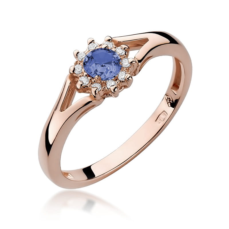 Inel Aur 14k cu Tanzanit 0.15 ct - Roz