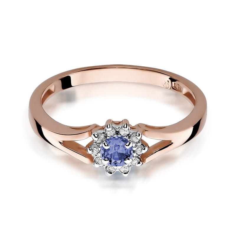Inel Aur 14k cu Tanzanit 0.15 ct - Roz