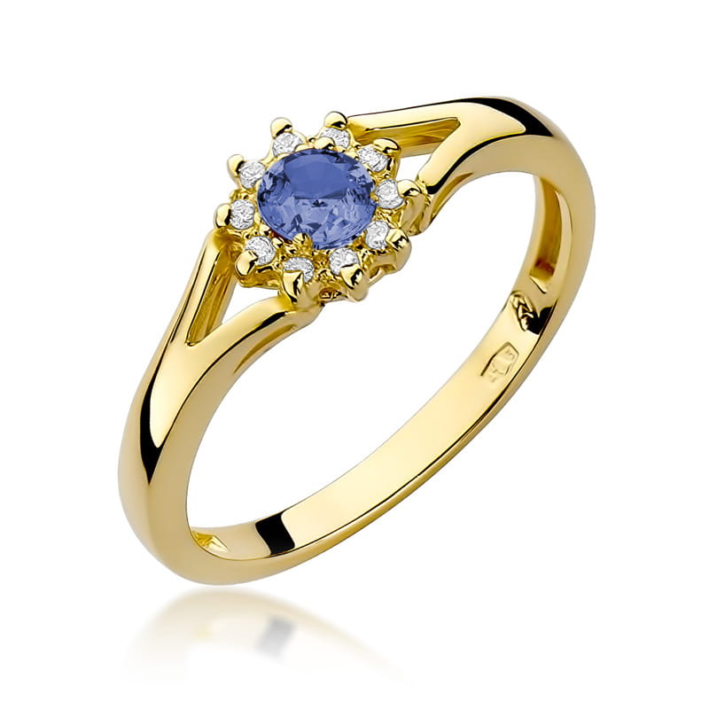 Inel Aur 14k cu Tanzanit 0.15 ct - Galben