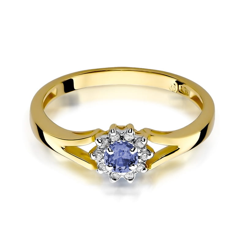 Inel Aur 14k cu Tanzanit 0.15 ct - Galben