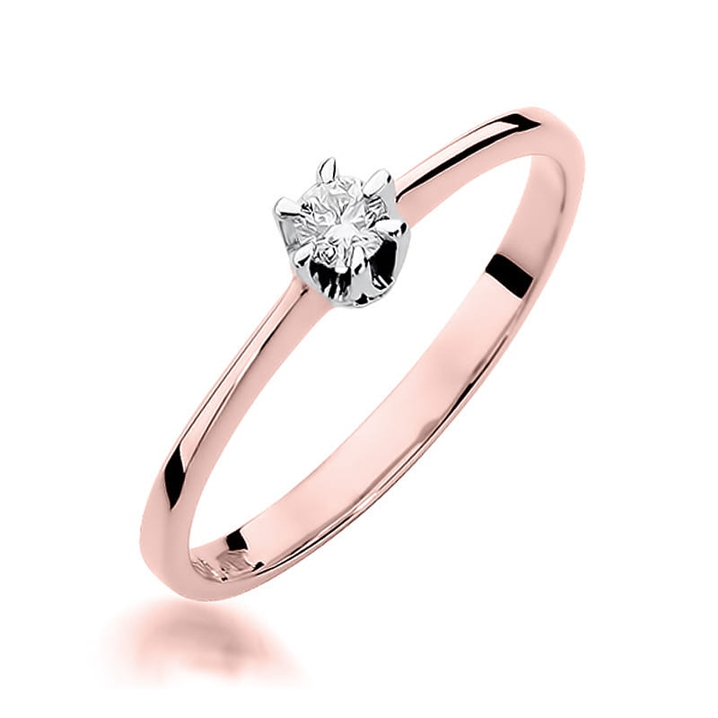 Inel Aur 14K cu Diamant Natural 0.12 ct