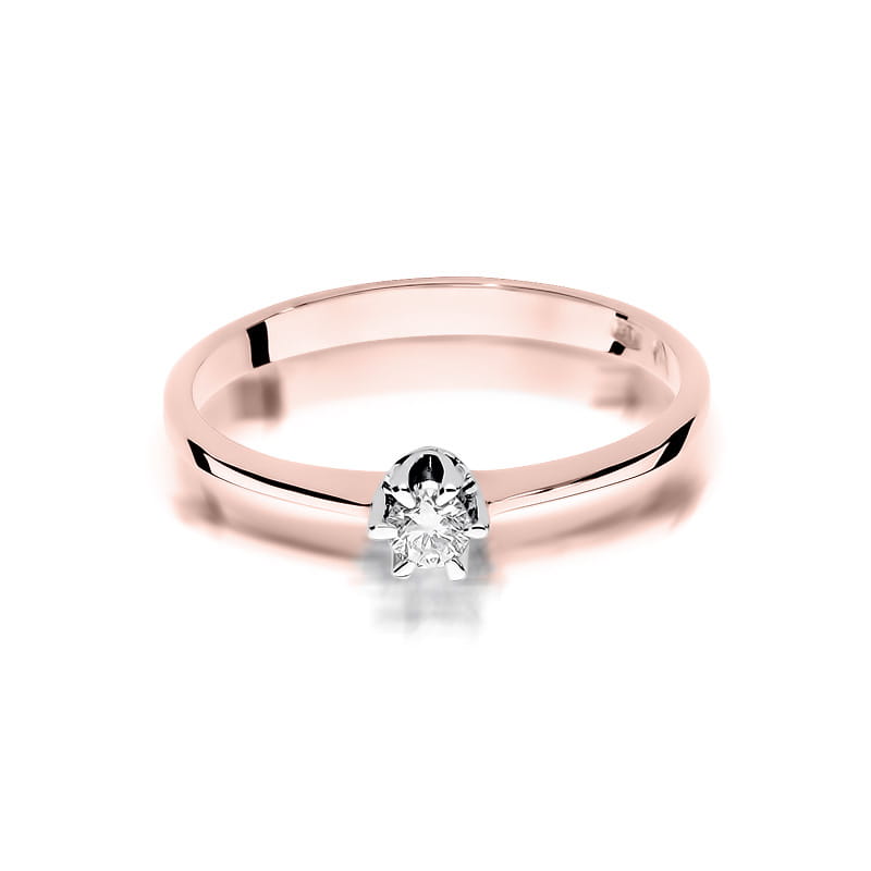 Inel Aur 14K cu Diamant Natural 0.12 ct