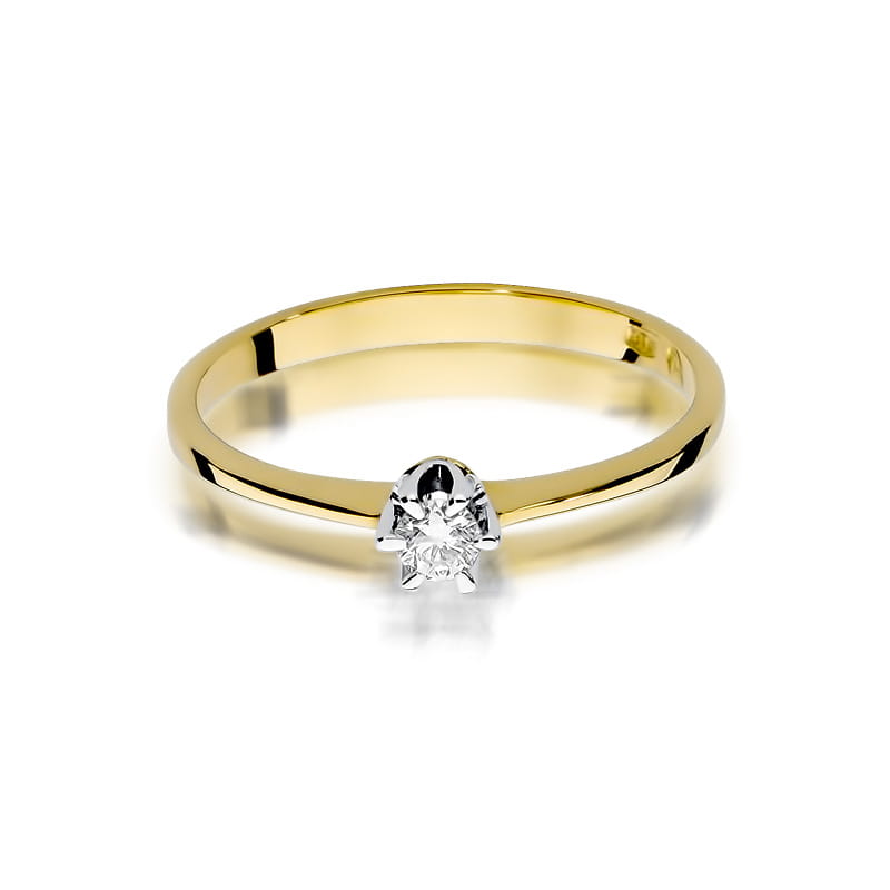 Inel Aur 14K cu Diamant Natural 0.12 ct