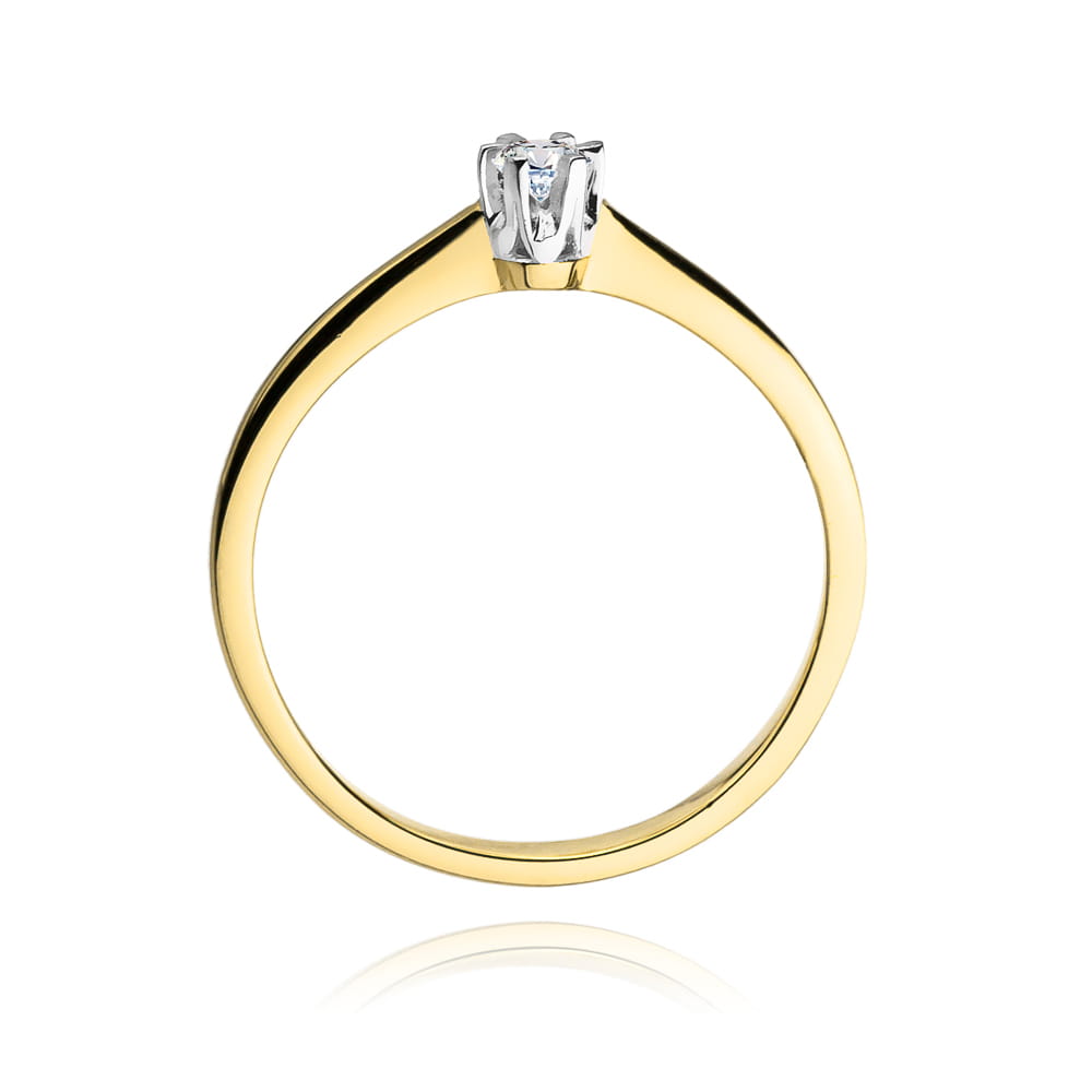 Inel Aur 14K cu Diamant Natural 0.12 ct