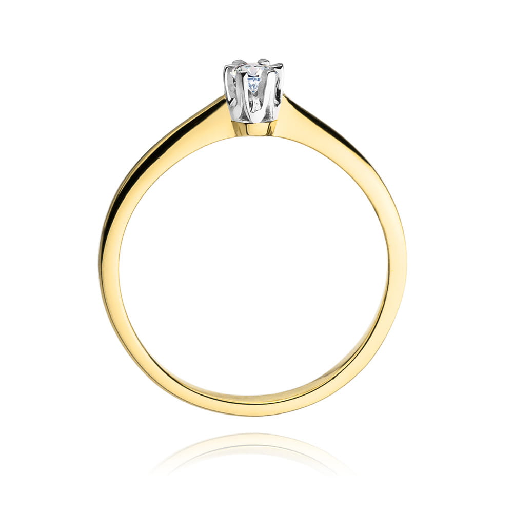 Inel Aur 14K cu Diamant Natural 0.15 ct
