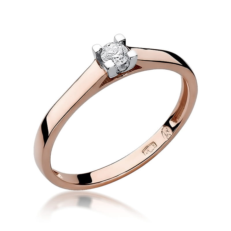 Inel Aur 14K cu Diamant Natural 0.12 ct