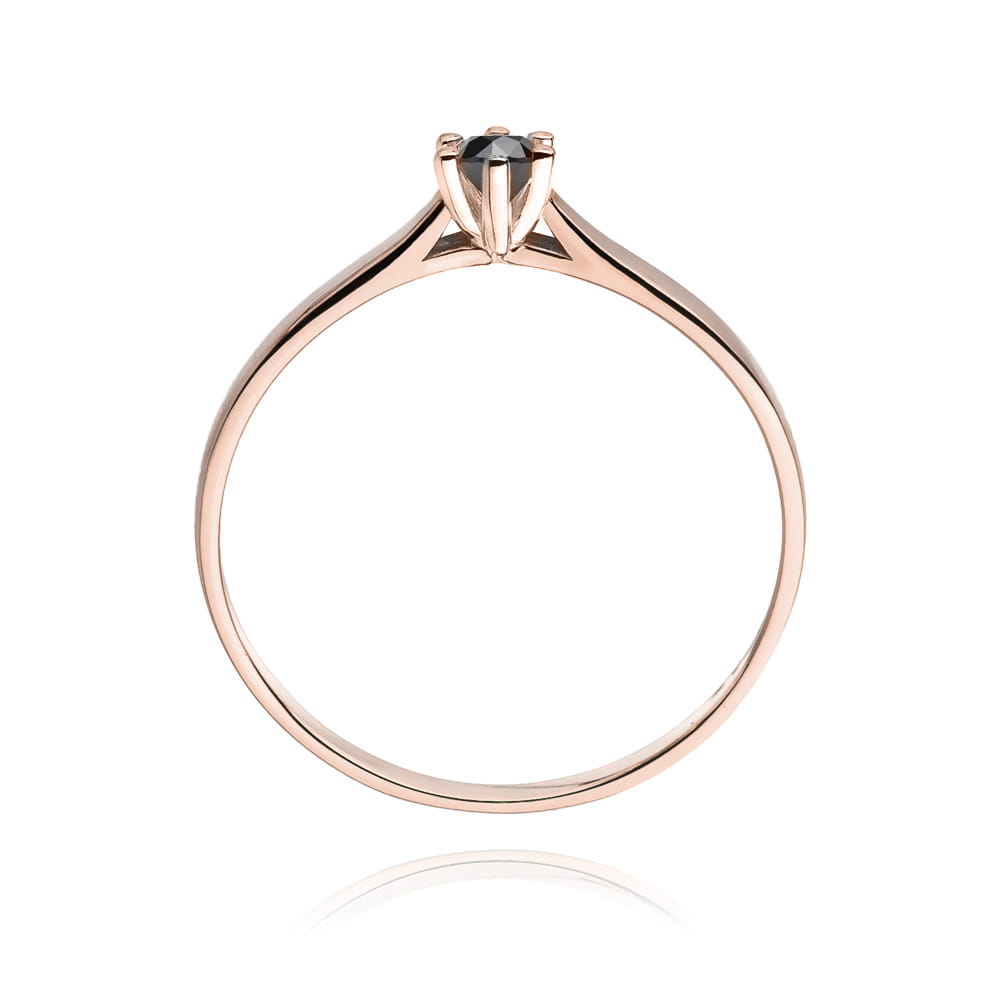 Inel Aur 14K W222 Diamant Negru 0.12ct