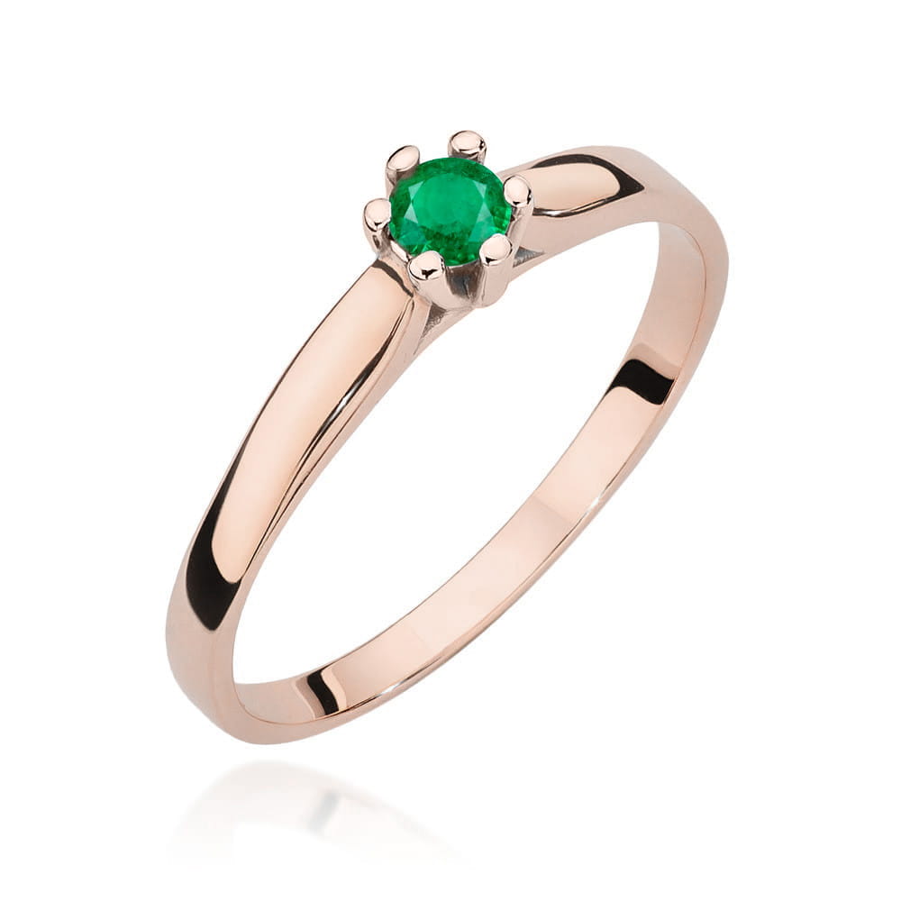 Inel Aur 14K W222 Smarald 0.15ct