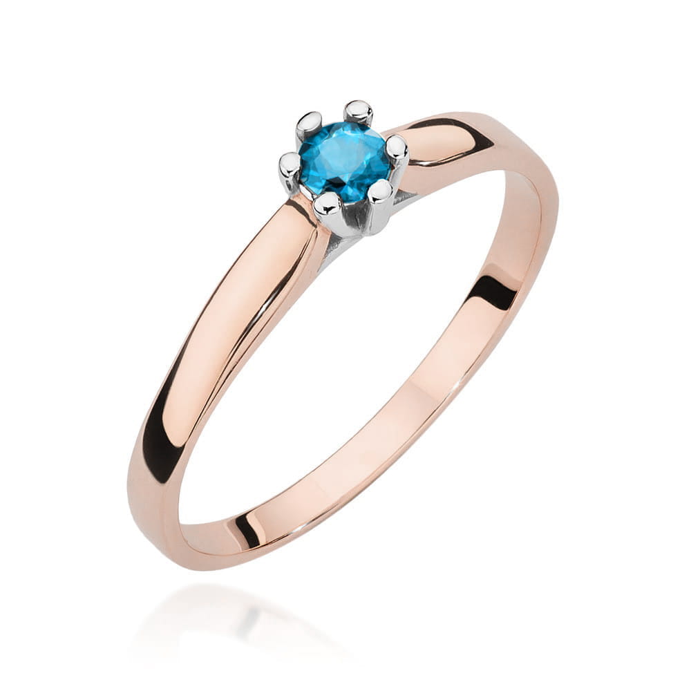 Inel Aur 14K cu Topaz 0.15 ct - Roz