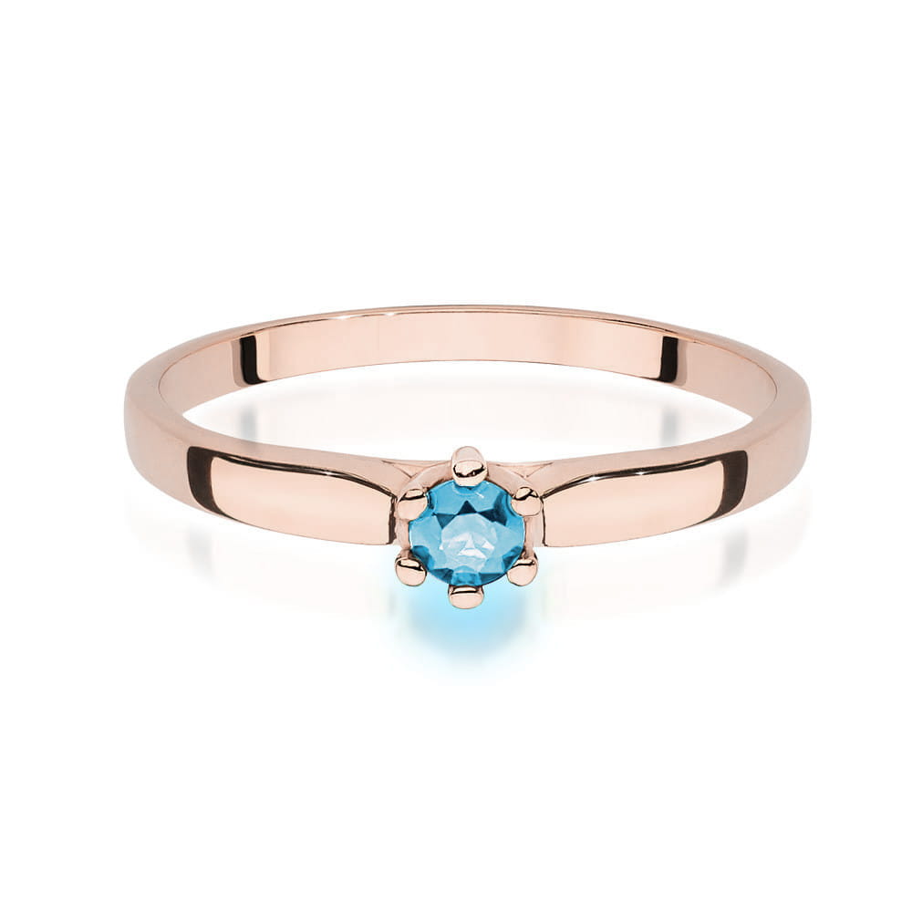 Inel Aur 14K cu Topaz 0.15 ct - Roz