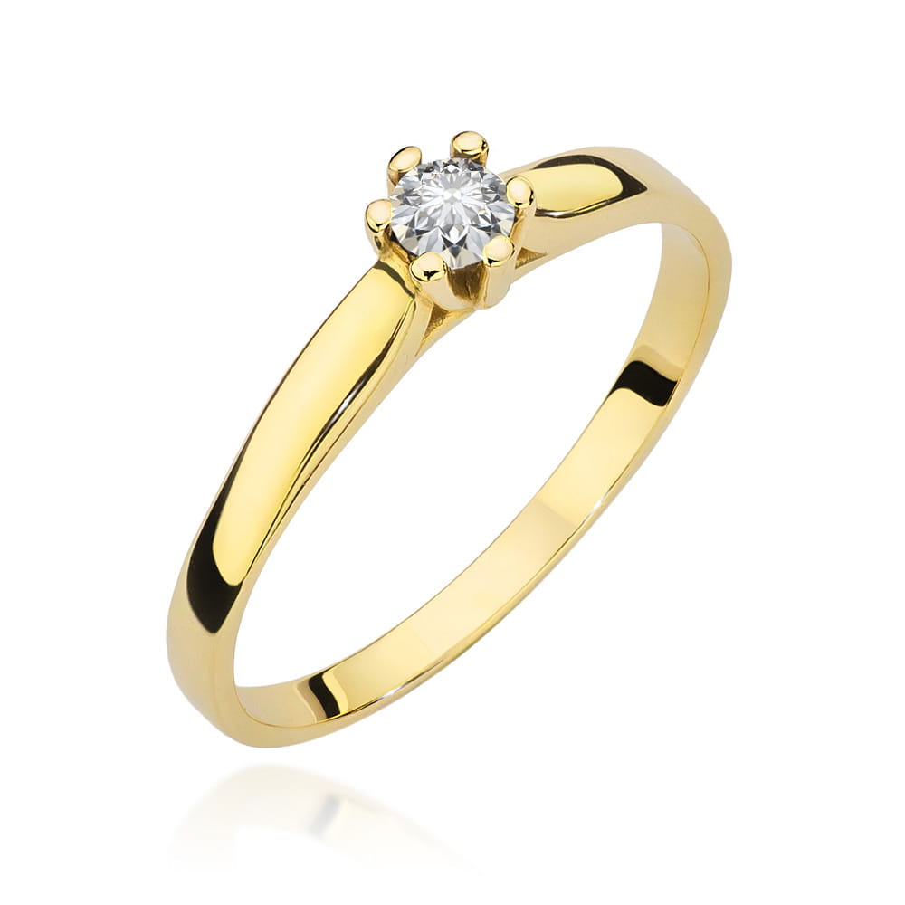 Inel Aur 14K cu Diamant Natural 0.15 ct