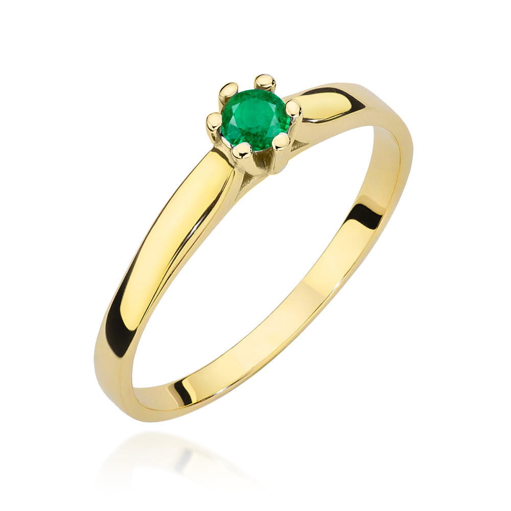 Inel Aur 14K W222 Smarald 0.15ct