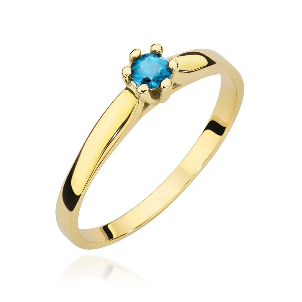 Inel Aur 14K cu Topaz 0.15 ct - Galben