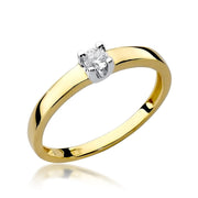 Inel Aur 14K cu Diamant Natural 0.12 ct