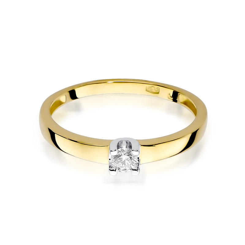 Inel Aur 14K cu Diamant Natural 0.12 ct